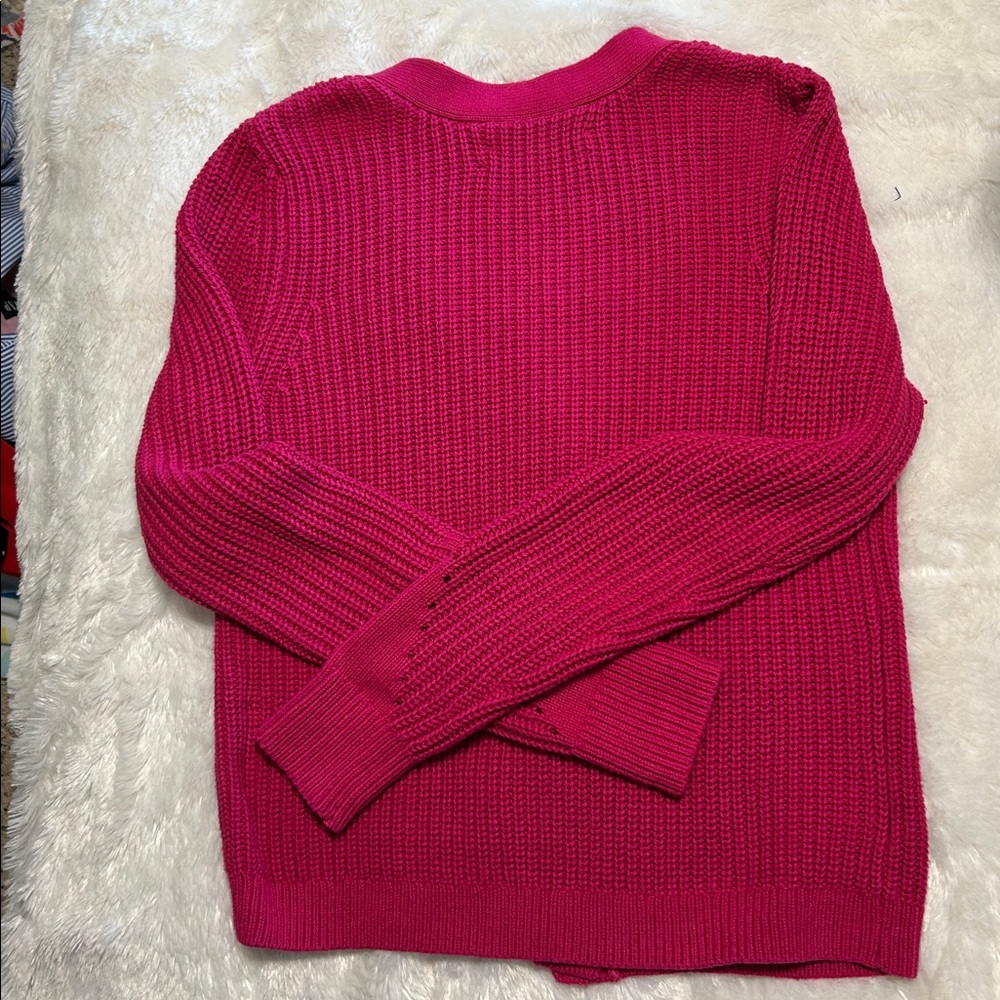 LOFT Fuchsia Button-Up Cardigan - Picture 5 of 5